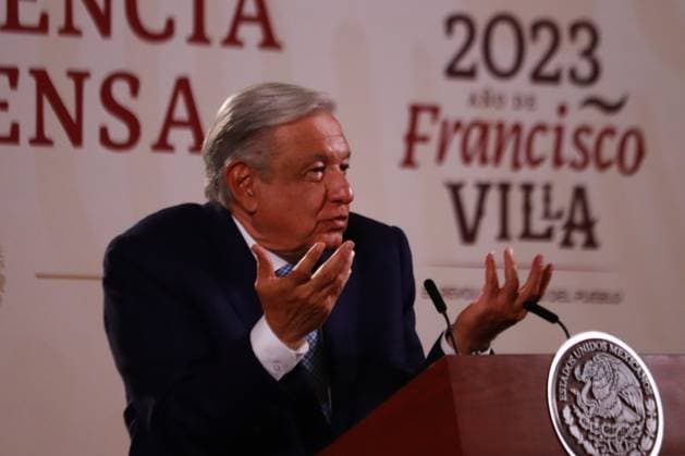 Mexico s President Lopez Obrador Daily Morning Conference July 26, 2023 in Mexico City, Mexico: President of Mexico AndrÃ s Manuel Lopez Obrador speaks at the morning conference in front of reporters at the national palace on July 26, 2023 in Mexico City, Mexico. (Photo by Carlos Santiago Eyepix Group) Copyright: xCarlosxSantiagox xEyepixxGroupx CS202307267068