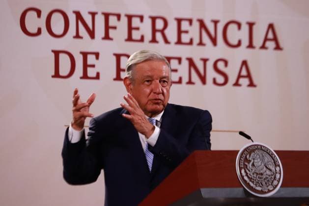 Mexico s President Lopez Obrador Daily Morning Conference July 26, 2023 in Mexico City, Mexico: President of Mexico AndrÃ s Manuel Lopez Obrador speaks at the morning conference in front of reporters at the national palace on July 26, 2023 in Mexico City, Mexico. (Photo by Carlos Santiago Eyepix Group) Copyright: xCarlosxSantiagox xEyepixxGroupx CS202307267077