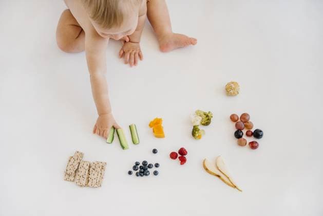 Creative Highlights Symbolbilder Hohe Winkel Baby wählen, was allein essen. Auflösung und hohe Qualität schönes Foto *** high Angle Baby select what alone Food Resolution and high Quality Beautiful Photo Copyright: imageBROKER/OleksandrxLatkun ibxole09444703.jpg ,model released, Symbolfoto ,property released