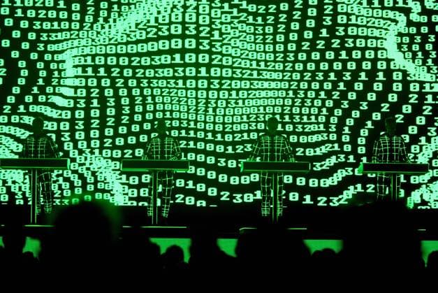 July 29, 2023, Sitges, Barcelona, Spain: Ralf Hütter, Fritz Hilpert, Henning Schmitz and Falk Grieffenhagen from the German band Kraftwerk perform during the Jardins de Terramar Festival in Sitges. Kraftwerk is a German electronic music band, born in 1970 in Düsseldorf and was one of the first groups to popularize electronic music, considered pioneers of the genre..In the 1970s and early 1980s, Kraftwerk s distinctive sound was revolutionary, and has had a lasting effect across many genres of modern music. Sitges Spain - ZUMAs197 20230729_zaa_s197_234 Copyright: xRamonxCostax
