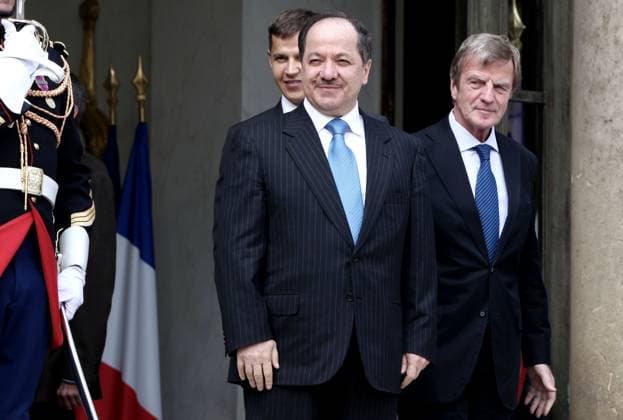 Massoud Barzani meets Nicolas Sarkozy at Elysee Palace in Paris Iraqi Kurdish leader Massoud Barzani poses next to French Foreign Affairs Minister Bernard Kouchner at the Elysee palace in Paris, France, on June 15, 2010, prior to a meeting with French President Nicolas Sarkozy. Photo by Stephane Lemouton ABACAPRESS.COM Paris France  Copyright: xLemoutonxStephane ABACAx 234582_013 LemoutonxStephane ABACAx 234582_013 