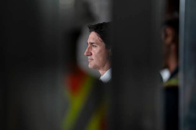 July 31, 2023, Hamilton, Ont, CAN: Prime Minister Justin Trudeau looks on during a visit to an apartment complex under construction in Hamilton, Ont., Monday, July 31, 2023. He was joined today by the Mayor of Hamilton, Andrea Horwath, to announce a joint investment of nearly $64 million from the Government of Canada and the City of Hamilton to build and repair 214 homes for families in the city. Hamilton CAN - ZUMAc35_ 20230731_zaf_c35_069 Copyright: xPeterxPowerx