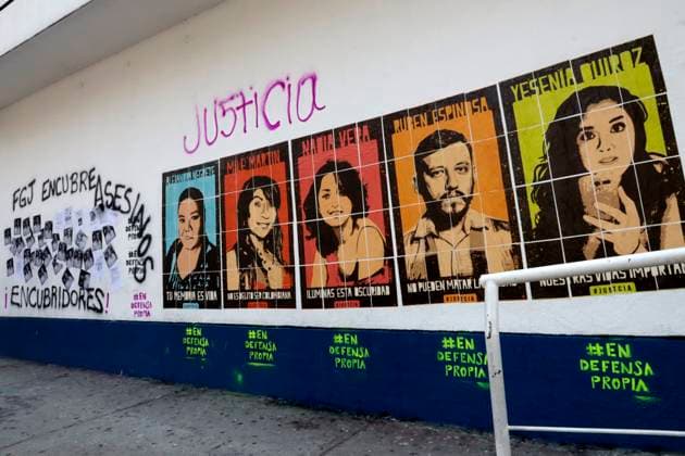 Families of the victims of the Narvarte multi-homicide demand justice in Mexico July 31, 2023, Mexico City, Mexico: Family members, activists, and friends of Ruben Espinosa Becerril, Nadia Vera, Mile Virginia Martin, Yesenia Quiroz, and Olivia Alejandra Negrete, murdered on July 31, 2015, in an apartment in the Narvarte neighborhood; They demand justice from the Mexico City Attorney General s Office during the press conference at the office in Mexico City. on July 31, 2023 in Mexico City, Mexico (Photo by Luis Barron Eyepix Group). Copyright: xLuisxBarronx xEyepixxGroupx LB_20230731_RUBEN45