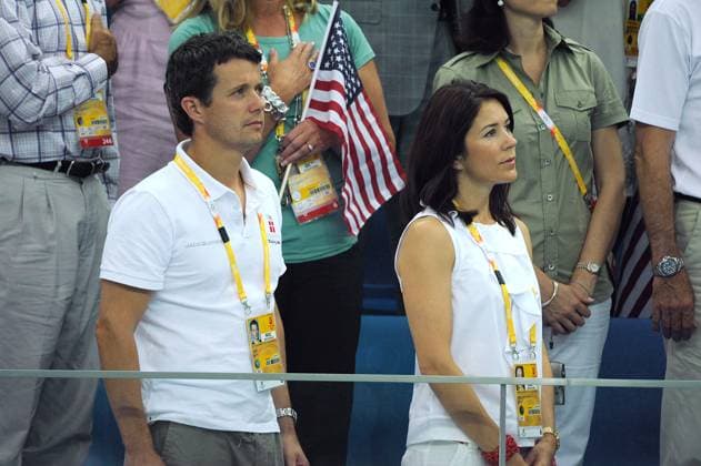 Beijing 2008 Olympic games - Crown Princes of denmark Crown Prince Frederik of Denmark and his wife Crown Princess Mary attend the swimming finals at the Olympic National aquatic center day 2 of the XXIX Olympic games in Beijing, China on August 10, 2008. Photo by Gouhier-Hahn-Nebinger Cameleon ABACAPRESS.COM Beijing China  Copyright: xGouhier-Hahn-Nebinger ABACAx 160324_001 Gouhier-Hahn-Nebinger ABACAx 160324_001 