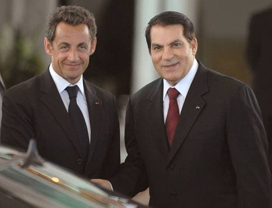 Tunisian President Zine el Abidine Ben Ali welcomes Nicolas Sarkozy - Tunis Tunisian President Zine el Abidine Ben Ali welcomes French President Nicolas Sarkozy at Carthage Palace in Tunis, Tunisia on July 10, 2007. Photo by Witt Pool ABACAPRESS.COM Tunis Tunisia  Copyright: xABACAx 126834_14 ABACAx 126834_14 