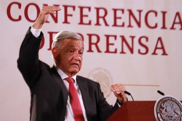 August 04, 2023 in Mexico City, Mexico: President of Mexico, Andres Manuel Lopez Obrador, speaks during the morning news conference in front of reporters at the National Palace. on August 04, 2023 in Mexico City, Mexico. Mexico City Mexico - ZUMAe321 20230804_zia_e321_008 Copyright: xCarlosxSantiagox