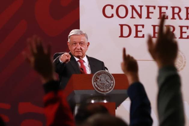 August 04, 2023 in Mexico City, Mexico: President of Mexico, Andres Manuel Lopez Obrador, speaks during the morning news conference in front of reporters at the National Palace. on August 04, 2023 in Mexico City, Mexico. Mexico City Mexico - ZUMAe321 20230804_zia_e321_013 Copyright: xCarlosxSantiagox
