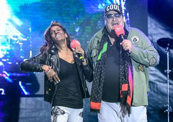 Bilder des Jahres 2023, Entertainment 08 August Entertainment Themen der Woche KW31 Entertainment Bilder des Tages 05.08.2023, xlakx, Entertainment Musik, SchlagerHammer 2023 in Oranienburg emspor, v.l. Gemeinsam mit Andreas Ellermann will Nadja Abd el Farrag groß rauskommen. Heute feiern beide beim SchlagerHammer in Oranienburg ihren ersten Schlager-Festival Auftritt bei der grossen Schlager Radio Sommerparty im Schlosspark Oranienburg. Oranienburg *** 05 08 2023, xlakx, entertainment music, SchlagerHammer 2023 in Oranienburg emspor, v l Together with Andreas Ellermann Nadja Abd el Farrag wants to make it big Today both celebrate at the SchlagerHammer in Oranienburg their first Schlager Festival appearance at the big Schlager Radio summer party in the Schlosspark Oranienburg Oranienburg