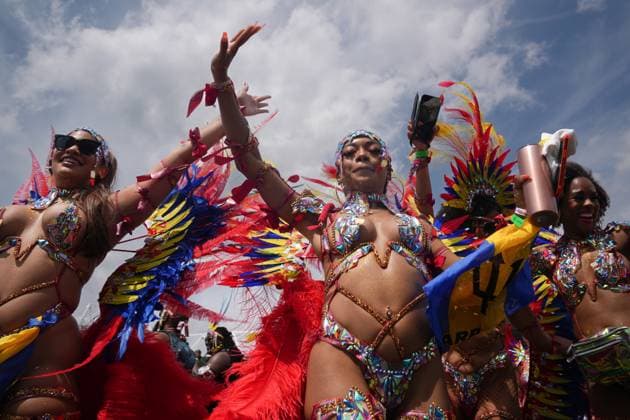 August 5, 2023, Toronto, ON, CAN: Reveller take part in the Toronto Caribbean Carnival, on Saturday, August 5, 2023. Toronto CAN  - ZUMAc35_ 20230805_zaf_c35_107 Copyright: xChrisxYoungx