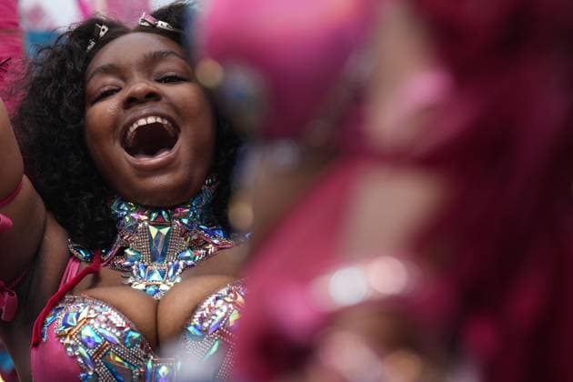 News Bilder des Tages August 5, 2023, Toronto, ON, CAN: A reveller takes part in the Toronto Caribbean Carnival, on Saturday, August 5, 2023. Toronto CAN  - ZUMAc35_ 20230805_zaf_c35_150 Copyright: xChrisxYoungx