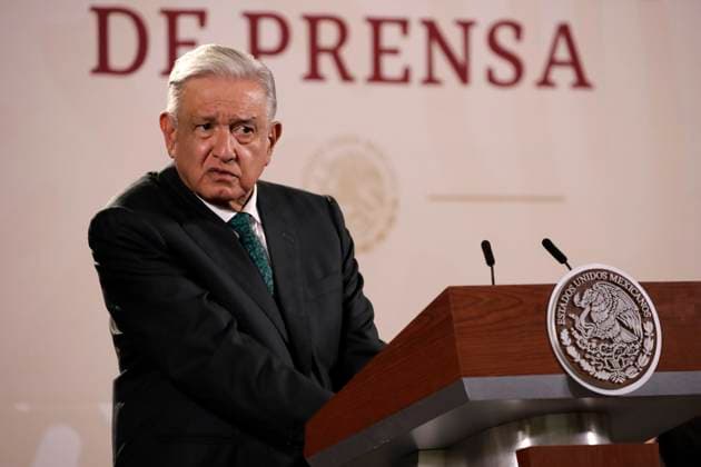 The president of Mexico, Andres Manuel Lopez Obrador at a press conference August 7, 2023, Mexico City, Mexico: Mexican President Andres Manuel Lopez Obrador during his daily press conference at the National Palace in Mexico City. on August 7, 2023 in Mexico City, Mexico (Photo by Luis Barron Eyepix Group). Copyright: xLuisxBarronx xEyepixxGroupx LB_20230807_ANDRES27