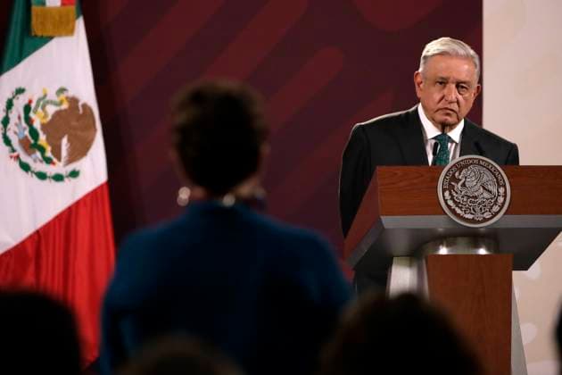 August 7, 2023, Mexico City, Mexico: Mexican President Andres Manuel Lopez Obrador during his daily press conference at the National Palace in Mexico City. on August 7, 2023 in Mexico City, Mexico Mexico City Mexico - ZUMAe321 20230807_zia_e321_031 Copyright: xLuisxBarronx