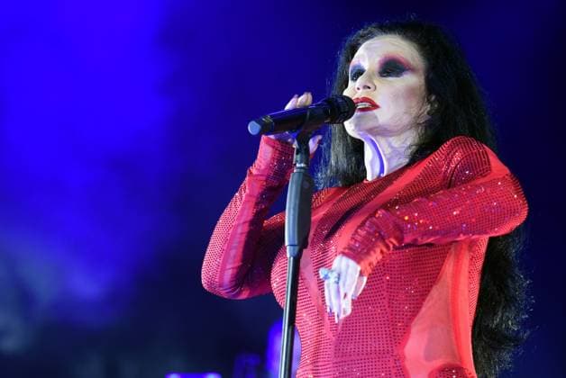 August 8, 2023, Sitges, Barcelona, Spain: Singer Alaska from the group Fangoria performs at the Jardins de Terramar Festival in Sitges. The Spanish-Mexican singer Alaska, the singer of the Fangoria group, performed at the Jardins de Terramar Festival in Sitges in front of 2,500 people. Maria del Olvido Gara Jova (Mexico City, June 13, 1963), better known by her stage name Alaska, is a Spanish-Mexican singer, actress, composer, television presenter, businesswoman, writer, producer, and DJ. Sitges Spain - ZUMAs197 20230808_aaa_s197_056 Copyright: xRamonxCostax