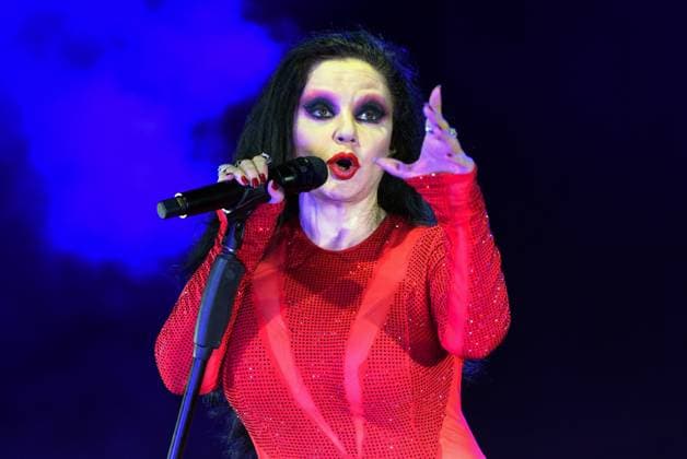 August 8, 2023, Sitges, Barcelona, Spain: Singer Alaska from the group Fangoria performs at the Jardins de Terramar Festival in Sitges. The Spanish-Mexican singer Alaska, the singer of the Fangoria group, performed at the Jardins de Terramar Festival in Sitges in front of 2,500 people. Maria del Olvido Gara Jova (Mexico City, June 13, 1963), better known by her stage name Alaska, is a Spanish-Mexican singer, actress, composer, television presenter, businesswoman, writer, producer, and DJ. Sitges Spain - ZUMAs197 20230808_aaa_s197_062 Copyright: xRamonxCostax