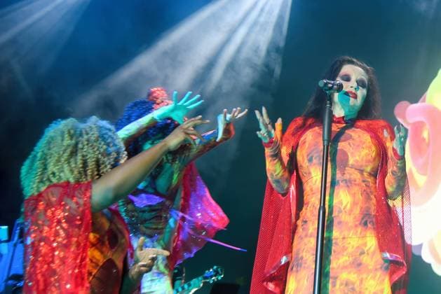 August 8, 2023, Sitges, Barcelona, Spain: Singer Alaska from the group Fangoria performs at the Jardins de Terramar Festival in Sitges. The Spanish-Mexican singer Alaska, the singer of the Fangoria group, performed at the Jardins de Terramar Festival in Sitges in front of 2,500 people. Maria del Olvido Gara Jova (Mexico City, June 13, 1963), better known by her stage name Alaska, is a Spanish-Mexican singer, actress, composer, television presenter, businesswoman, writer, producer, and DJ. Sitges Spain - ZUMAs197 20230808_aaa_s197_065 Copyright: xRamonxCostax