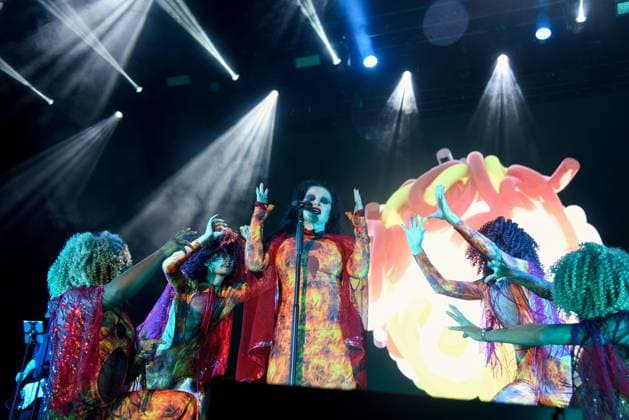 August 8, 2023, Sitges, Barcelona, Spain: Singer Alaska from the group Fangoria performs at the Jardins de Terramar Festival in Sitges. The Spanish-Mexican singer Alaska, the singer of the Fangoria group, performed at the Jardins de Terramar Festival in Sitges in front of 2,500 people. Maria del Olvido Gara Jova (Mexico City, June 13, 1963), better known by her stage name Alaska, is a Spanish-Mexican singer, actress, composer, television presenter, businesswoman, writer, producer, and DJ. Sitges Spain - ZUMAs197 20230808_aaa_s197_066 Copyright: xRamonxCostax