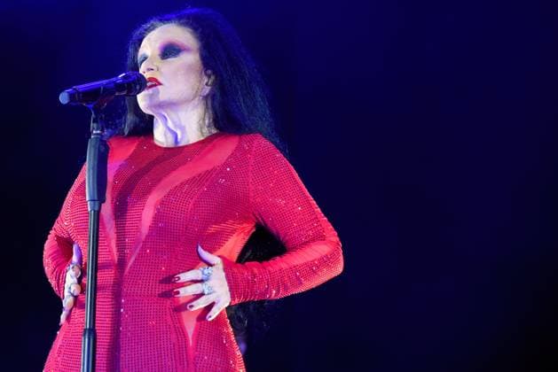 August 8, 2023, Sitges, Barcelona, Spain: Singer Alaska from the group Fangoria performs at the Jardins de Terramar Festival in Sitges. The Spanish-Mexican singer Alaska, the singer of the Fangoria group, performed at the Jardins de Terramar Festival in Sitges in front of 2,500 people. Maria del Olvido Gara Jova (Mexico City, June 13, 1963), better known by her stage name Alaska, is a Spanish-Mexican singer, actress, composer, television presenter, businesswoman, writer, producer, and DJ. Sitges Spain - ZUMAs197 20230808_aaa_s197_067 Copyright: xRamonxCostax