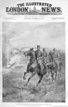 The Battle of Elandslaagte The Battle of Elandslaagte: enemy s shell bursting by the side of General White, during the Second Boer War. Date: 1899  Copyright: Copyrightx(c)Geminix2023.xCredit:xGemini 11657255