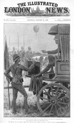 General Lord Methuen with Colonel Douglas General Lord Methuen with Colonel Douglas, Chief of Staff, directing the Battle of Magersfontein, during the Second Boer War. Date: 1900  Copyright: Copyrightx(c)Geminix2023.xCredit:xGemini 11657258
