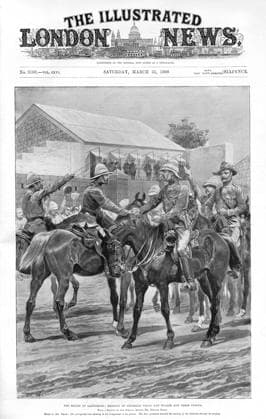 The Relief of Ladysmith The Relief of Ladysmith: meeting of Generals White and Buller and their staffs, during the Second Boer War (1899-1902) Date: 1900  Copyright: Copyrightx(c)Geminix2023.xCredit:xGemini 11657261