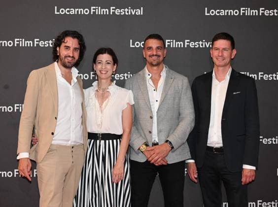 Locarno,Swiss Locarno Film Festival photocall red carpet Locarno,Swiss Locarno Film Festival 2023 Red carpet photocall Operating director of the Locarno film Festival In the photo:Raphael Brunschwing,Maria Vittoria Hass wife and staf Locarno Swiss -  Copyright: xIPA ABACAx BRIPA20230812_026 IPA ABACAx BRIPA20230812_026