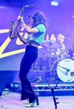 Lakefest 2023 Friday, Eastnor Castle, Herefordshire, UK The Zutons, Abi Harding, onstage at Lakefest Festival 2023, Friday, Eastnor Castle, Herefordshire, UK, Credit:Jules Annan Avalon  Copyright: xJulesxAnnanx xAvalonx 0796309051