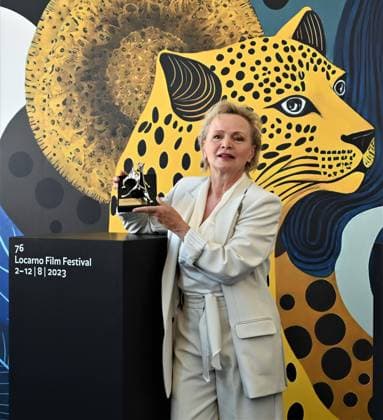 Locarno Film Festival, Preisträger Locarno,Swiss Locarno Film Festival 2023 Award 2023 photocall Concorso Internazionale Pardo for Best Performance film Sweet Dreams In the photo:RenÃ e Soutendijk actress dress Max&Co  Copyright: x xipa-agency.netx xNickxZonnax IPA_IPA39666840