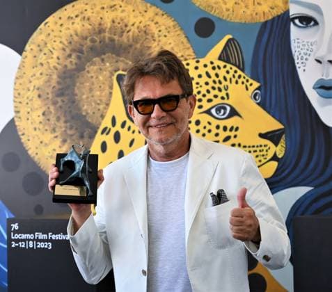 Locarno Film Festival, Preisträger Locarno, Swiss Locarno Film Festival Award 2023 Locarno,Swiss Locarno Film Festival 2023 Award 2023 photocall Pardo Verde Ricola Guardians of the Formula film In the photo:Dragan Bjelogrlic director Locarno Swiss -  Copyright: xIPA ABACAx BRIPA20230812_153 IPA ABACAx BRIPA20230812_153