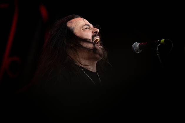Glen Benton, singer and bass guitarist of American music band Deicide, performs during the final day of the Brutal Assault music festival focused on metal, on August 12, 2023, at the Josefov Fortress in Jaromer, Czech Republic. (CTKxPhoto DavidxTanecek) CTKPhotoP2023081205220  CTKPhotoP2023081205220