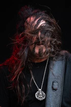 Glen Benton, singer and bass guitarist of American music band Deicide, performs during the final day of the Brutal Assault music festival focused on metal, on August 12, 2023, at the Josefov Fortress in Jaromer, Czech Republic. (CTKxPhoto DavidxTanecek) CTKPhotoP2023081205238  CTKPhotoP2023081205238