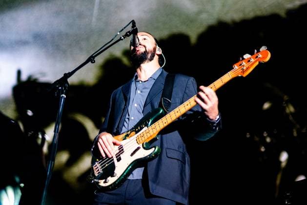 August 13, 2023, San Francisco, California, United States: The 1975 - Ross MacDonald performs during Day 3 of Outside Lands Music Festival on Sunday August 13th, 2023 in San Francisco, California. San Francisco United States - ZUMAs181 20230813_zea_s181_091 Copyright: xAnniexLesserx