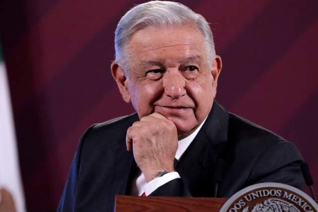 Mexiko, Andres Manuel Lopez Obrador Pressekonferenz August 14, 2023, Mexico City, Mexico: The President of Mexico, Andres Manuel Lopez Obrador at the press conference at the National Palace in Mexico City. on August 14, 2023 in Mexico City, Mexico Mexico City Mexico - ZUMAe321 20230814_zia_e321_017 Copyright: xLuisxBarronx