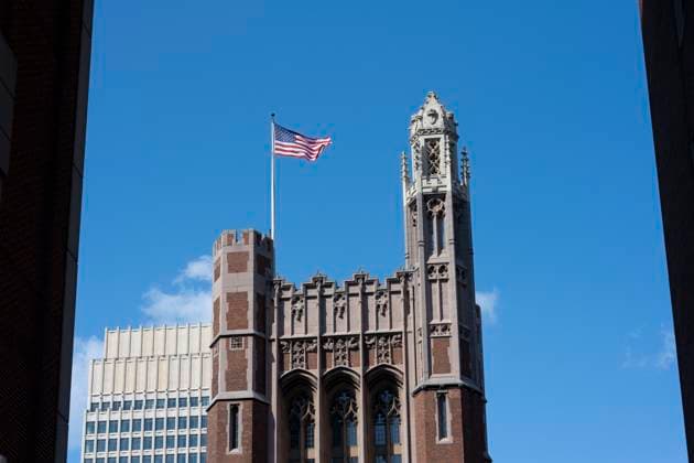 August 9, 2023, New York, New York, United States: Russell Hall of the Teachers College at Columbia University...Columbia University in the City of New York is an elite private higher education institution. Long considered 1 on the US News and World Report ranking for universities, the Ivy League school is a top destination for international students and global elite. Columbia has one of the lowest college admissions rates in the US. New York United States - ZUMAb177 20230809_aap_b177_067 Copyright: xTaidghxBarronx