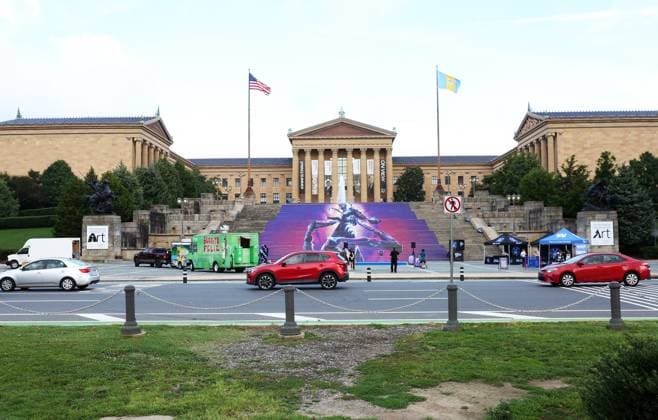 PHILADELPHIA, PA: AUGUST 15: Warner Bros. Pictures, DC Comics and Philadelphia Film Society Present the Blue Beetle Hero Award for service to the Philadelphia community to The Block Gives Back at Philadelphia Museum of Art in Philadelphia, Pennsylvania on August 15, 2023. Copyright: xStarxShooterx
