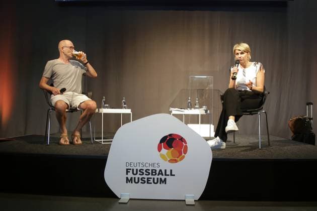 15 08 2023 Dortmund The Ruhr Tourism and the German Football Museum kicked off a series of talks at the Dortmund Football Museum As part of Ruhr Football, various players tell presenter Sabine Heinrich how much soccer has accompanied their live