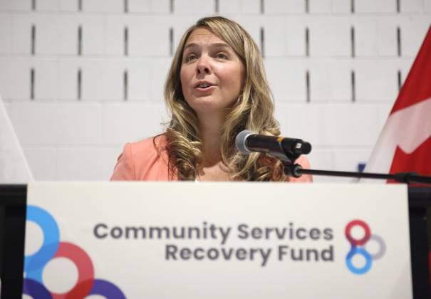 August 17, 2023, Ottawa, ON, Canada: Minister of Families, Children and Social Development, Jenna Sudds makes an announcement about the Community Services Recovery Fund to help organizations in their post-pandemic recovery at the Boys and Girls Club in Ottawa on Thursday, August 17, 2023. Ottawa Canada  - ZUMAc35_ 20230817_zaf_c35_011 Copyright: xPatrickxDoylex