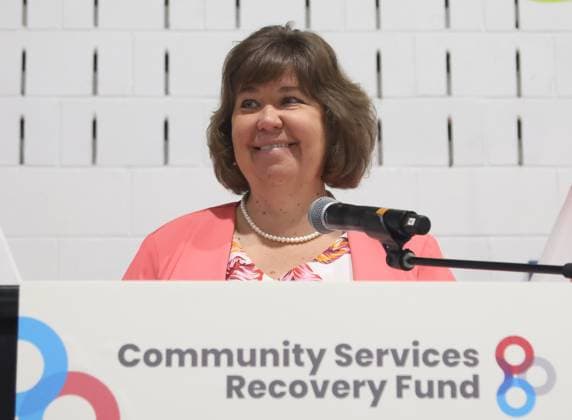 August 17, 2023, Ottawa, ON, Canada: Anita Vandenbeld, Member of Parliament for Ottawa West-Nepean, makes an announcement about the Community Services Recovery Fund to help organizations in their post-pandemic recovery at the Boys and Girls Club in Ottawa on Thursday, August 17, 2023. Ottawa Canada  - ZUMAc35_ 20230817_zaf_c35_016 Copyright: xPatrickxDoylex
