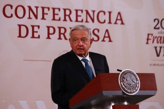 Mexiko, Präsident Andres Manuel Lopez Obrador Pressekonferenz in Mexiko-Stadt Mexico s President Lopez Obrador Daily Morning Conference 16 de agosto de 2023 en Ciudad de MÃ xico, MÃ xico: El presidente de MÃ xico, AndrÃ s Manuel Lopez Obrador, habla en la conferencia mananera frente a reporteros en palacio nacional, el 16 de agosto de 2023 en la Ciudad de MÃ xico, MÃ xico. (Foto por Carlos Santiago Grupo Eyepix) Eyepix Group Copyright: xCarlosxSantiagox xEyepixxGroupx CS202308167190