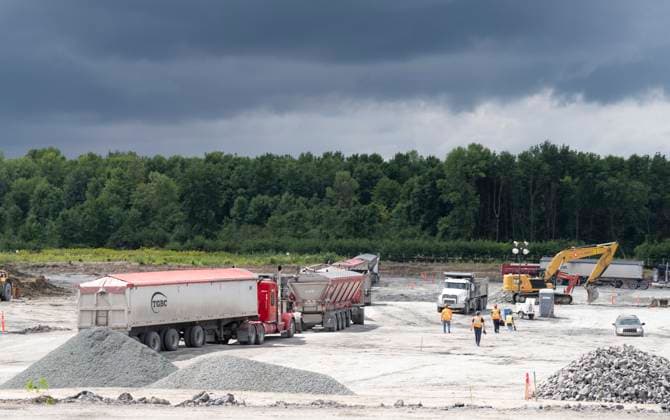 August 17, 2023, BECANCOUR, PQ, Canada: Construction takes place on the site of the new Ford manufacturing plant in Becancour, Que., Thursday, Aug.17, 2023. BECANCOUR Canada  - ZUMAc35_ 20230817_zaf_c35_024 Copyright: xChristinnexMuschix