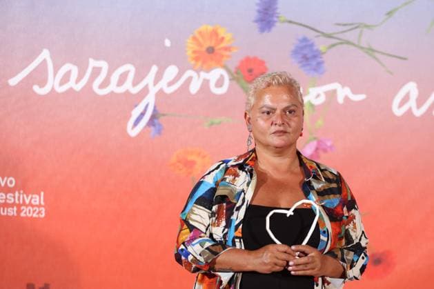 Sarajevo, 180823. Actress Ekaterina Chavleishvili won The Heart of Sarajevo award at the end of Sarajevo Film Festival. Photo: Antonio Balic CROPIX Copyright: xxAntonioxBalicx xCROPIXx sff_pobjednici8-180823