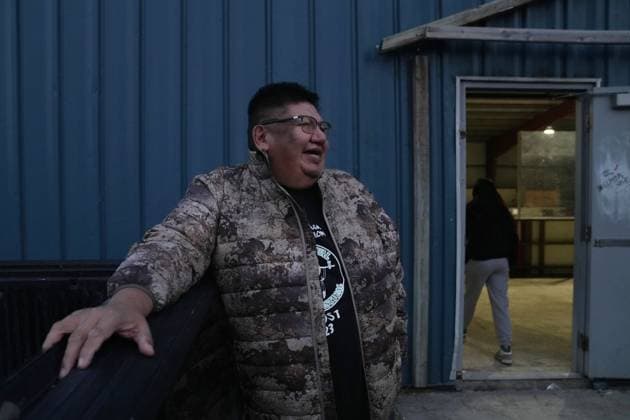 August 18, 2023, NESKANTAGA, ON, CAN: Chief Chris Moonias of the Neskantaga First Nation stands outside the community s arena during their Summer Festival, in Neskantaga, Ont., Friday, Aug. 18, 2023. NESKANTAGA CAN  - ZUMAc35_ 20230818_zaf_c35_106 Copyright: xChrisxYoungx