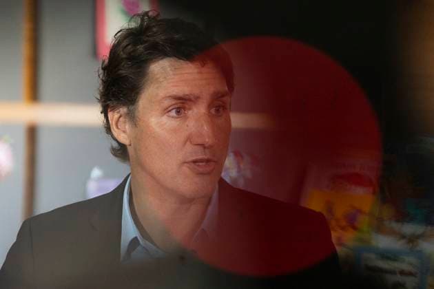August 21, 2023, Cornwall, PEI, Canada: Prime Minister Justin Trudeau speaks to reporters following an announcement at the Island Montessori Academy in Cornwall, P.E.I., Monday, Aug. 21, 2023. Cornwall Canada  - ZUMAc35_ 20230821_zaf_c35_019 Copyright: xDarrenxCalabresex