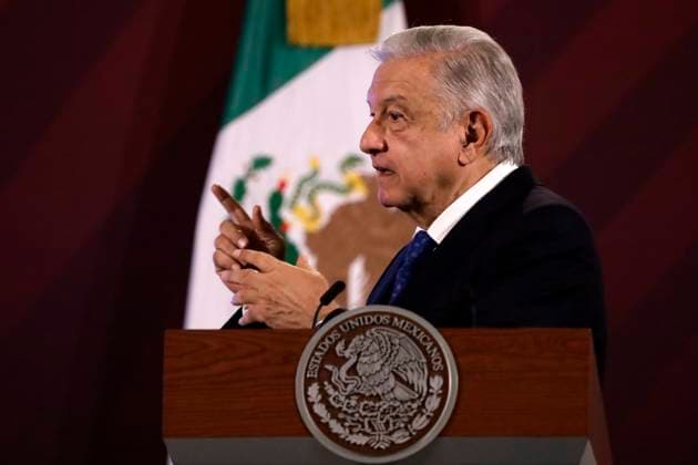 The president of Mexico, Andres Manuel Lopez Obrador in conference with reporters August 21, 2023, Mexico City, Mexico: The President of Mexico, Andres Manuel Lopez Obrador at the daily press conference at the National Palace in Mexico City. on August 21, 2023 in Mexico City, Mexico (Photo by Luis Barron Eyepix Group). Copyright: xLuisxBarronx xEyepixxGroupx LB_20230821_AMLO22
