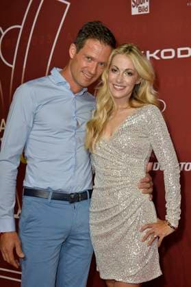 Sebastien Ogier and Andrea Kaiser arriving for the SPORT BILD Awards ceremony at the Fischauktionshalle in Hamburg 21 08 2023