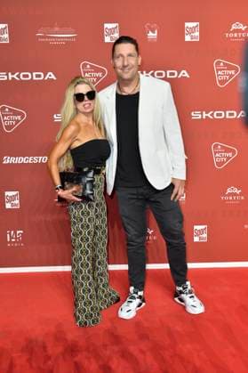 Doreen Dittrich and Stefan Kretzschmar arriving for the SPORT BILD Awards ceremony at the Fischauktionshalle in Hamburg 21 08 2023