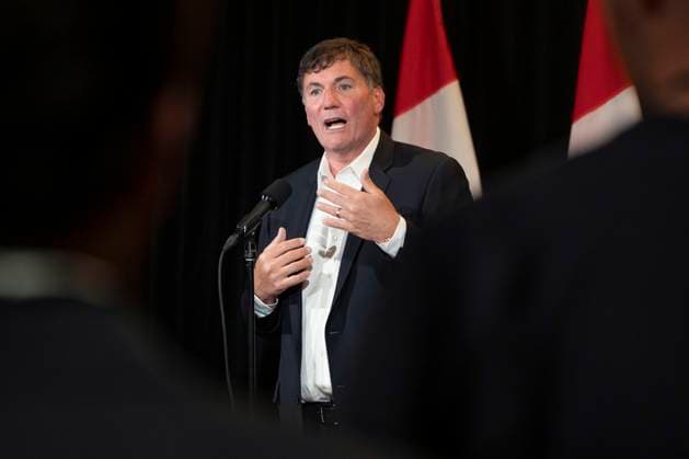 August 22, 2023, Charlottetown, PEI, Canada: Minister of Public Safety, Democratic Institutions and Intergovernmental Affairs Dominic LeBlanc speaks to reporters during the Liberal Cabinet retreat in Charlottetown, P.E.I. on Tuesday, August 22, 2023. Charlottetown Canada  - ZUMAc35_ 20230822_zaf_c35_005 Copyright: xDarrenxCalabresex