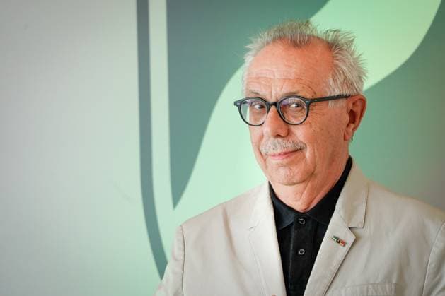 Award of the Order of Merit of the State of North Rhine Westphalia Dieter Kosslick from Berlin first managing director of the Filmstiftung NRW has the development of North Rhine Westphalia in the portrait at the award of the Order of Merit of the State of North Rhine Westphalia in the State Chancellery in Duesseldorf, Dusseldorf, 22 08 2023 Duesseldorf North Rhine Westphalia Ger