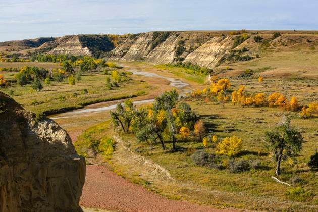 Theodore Roosevelt National Park, North Dakota, USA. Badlands autumn color.  Copyright: xJollyxSiendax x US35 JSI0008