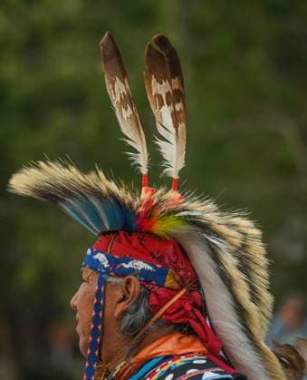 2Spirit Powwow Opens Edmonton Pride 2023 EDMONTON, CANADA - AUGUST 24, 2023: A member of the First Nation wearing a fancy dress during the Beaver Hills 2Spirit Powwow in Edmonton s Churchill Square on the opening day of the Edmonton Pride Festival, on August 24, 2023, in Edmonton, Alberta, Canada. Edmonton Canada  Copyright: xArturxWidakx originalFilename: widak-2spiritp230824_npSEy.jpg