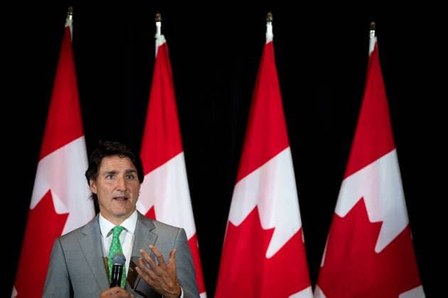August 25, 2023, VANCOUVER, BC, CANADA: Prime Minister Justin Trudeau speaks during a Liberal Party of Canada event in Vancouver, on Friday, August 25, 2023. VANCOUVER CANADA  - ZUMAc35_ 20230825_zaf_c35_199 Copyright: xEthanxCairnsx